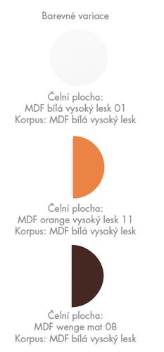 KOUPELNOVÁ SKŘÍŇKA BEZ KERAMICKÉHO UMYVADLA HAPPY HU5012ZZ,ORANGE LESK/BÍLÁ, 490X393X560